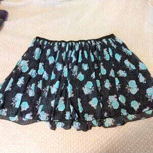 Torrid Black Teal Floral Polka Dot Skater Skirt Plus 4 Cottagecore Whimsigoth